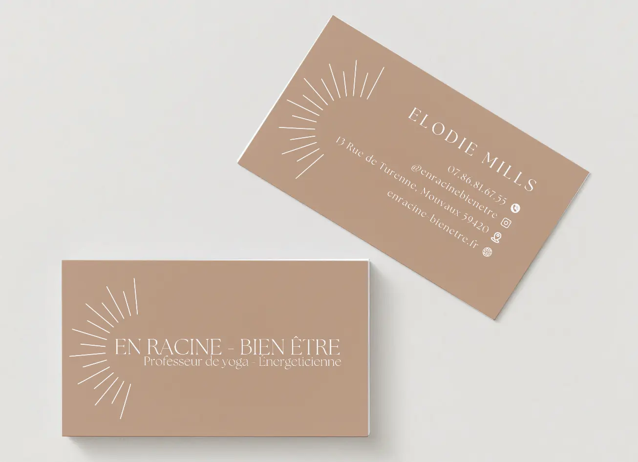 carte de visite en racine